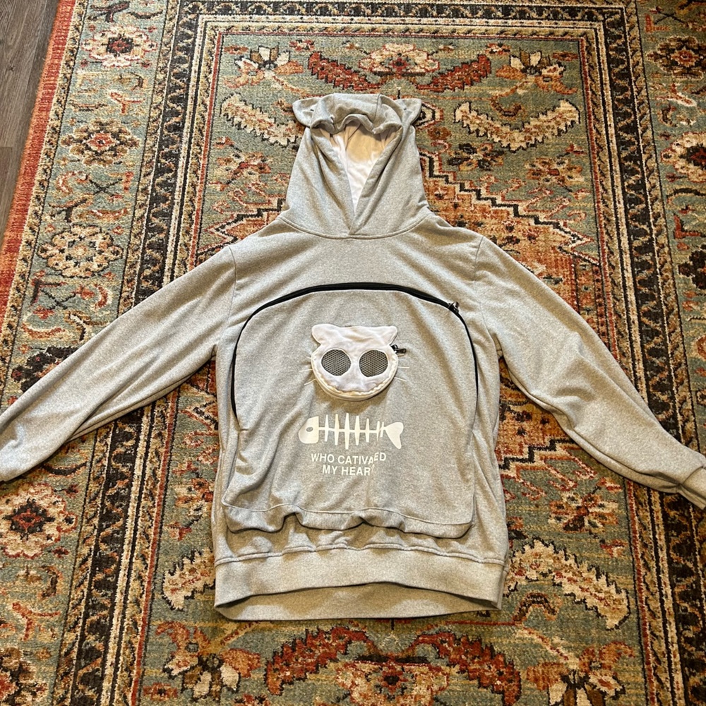 Amazon Viral Cat Carrier Heather Grey Hoodie Size XXL - Picture 13 of 14